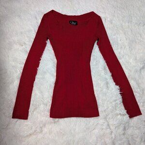 Red fitted long sleeve